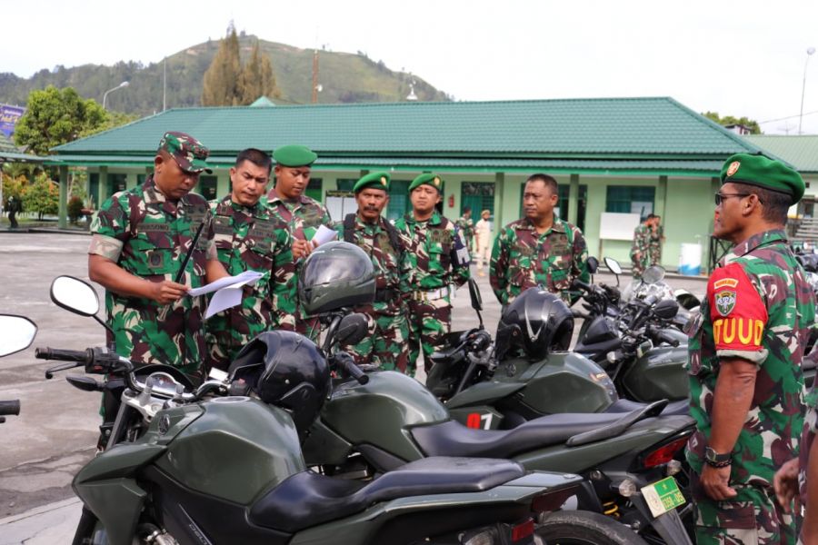Dandim 0106/Ateng Pimpin Apel Kendaraan Dinas, Cek Kelengkapan Roda Empat dan Roda Dua