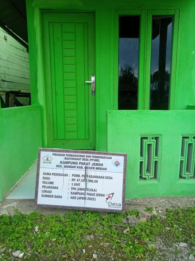 Diduga Pembangunan Pos Keamanan Kampung Pakat Jeroh Tidak Sesuai Spek