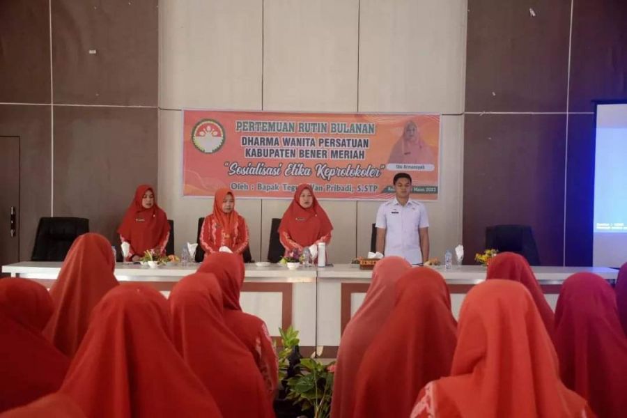 DWP Ikuti Sosialisasi Etika Keprotokolan di Aula Setdakab Bener Meriah 
