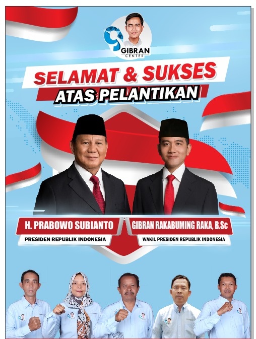 Gibran Center Aceh Tengah: Selamat Pelantikan Prabowo-Gibran Menjadi Presiden Dan Wakil Presiden RI