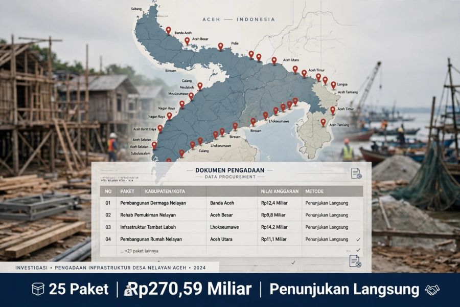 Ini Seluruh Paket Penunjukan Langsung Pembangunan Kampung Nelayan Merah Putih di Aceh