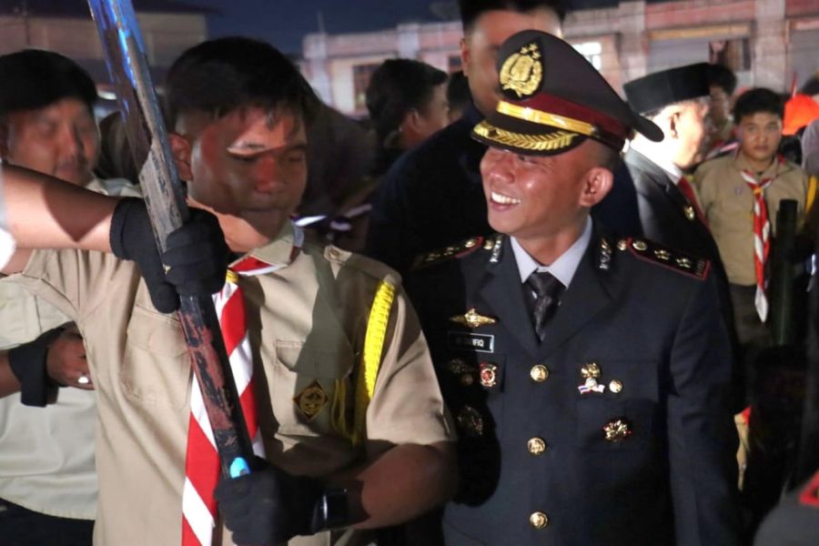Kapolres Aceh Tengah Bersama Forkopimda Ikuti Taptu dan Pawai Obor, Semarakkan HUT RI ke-81