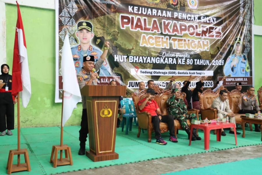 Kapolres Aceh Tengah Buka Kejuaraan Pencak Silat HUT Bhayangkara ke-80, Dorong Lahirnya Pendekar-Pen