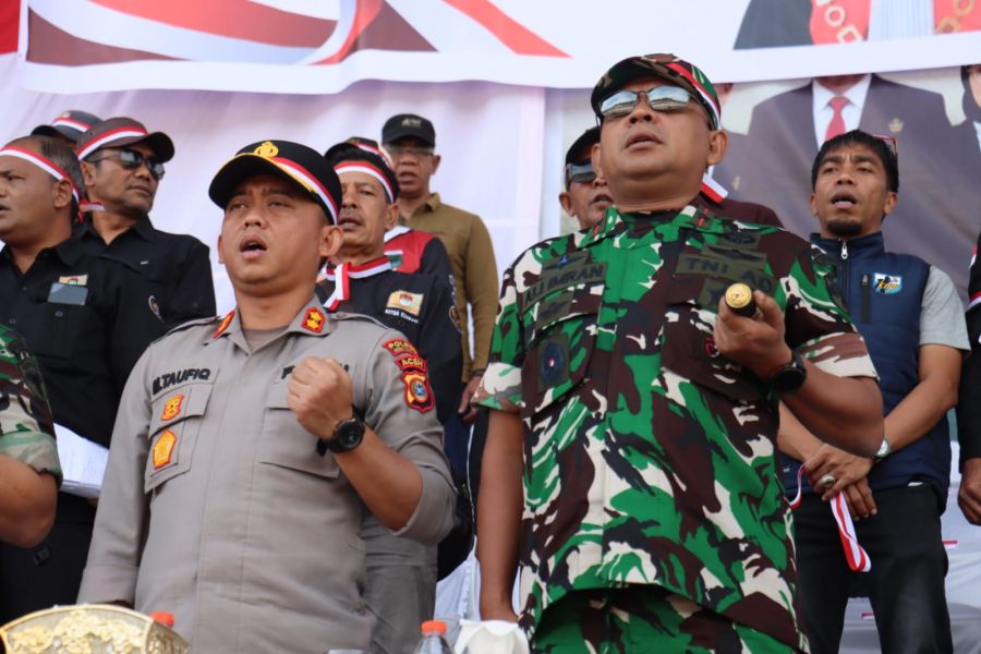 Kapolres Aceh Tengah dan Jajaran Hadiri Apel Kebangsaan dan Deklarasi Damai, Perkuat Komitmen Jaga K
