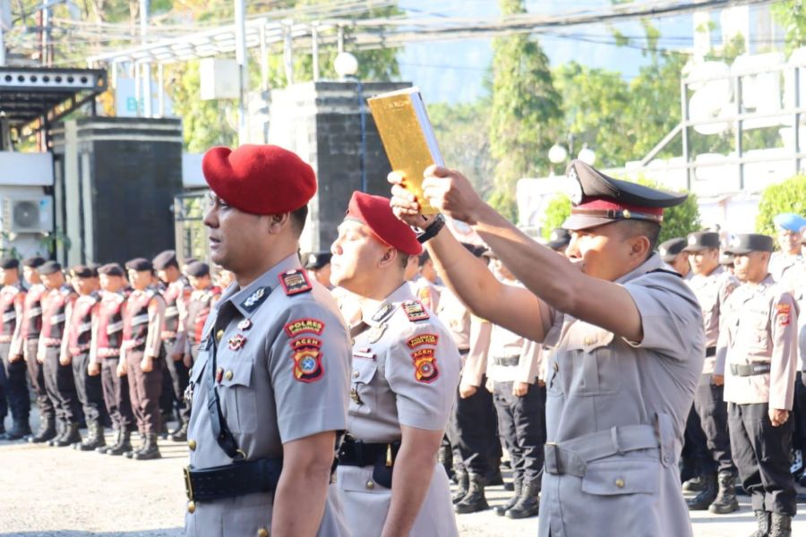 Kapolres Aceh Tengah Tekankan Dedikasi dan Harapan Kinerja Lebih Baik Saat Sertijab Kasat Reskrim