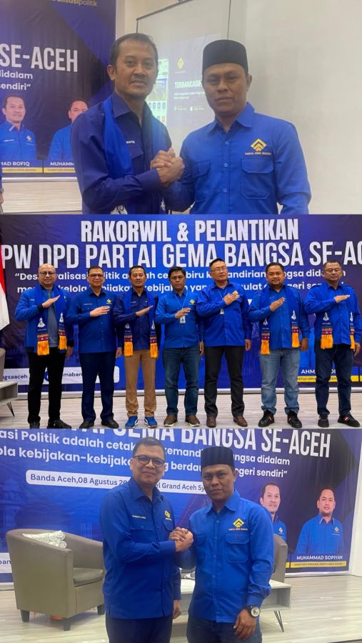 Ketua DPW dan 22  Ketua DPD Partai Gema Bangsa Kabupaten/Kota Se-Aceh Tahun 2026 Resmi Dilantik