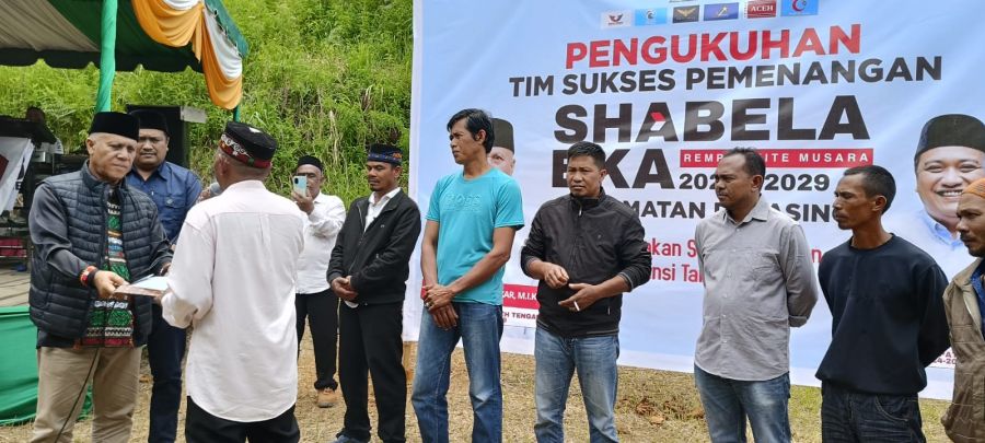 Paslon Nomor 3 Shabela - Eka Saputra Kukuhkan Ratusan Tim Pemenangan Kecamatan Pegasing