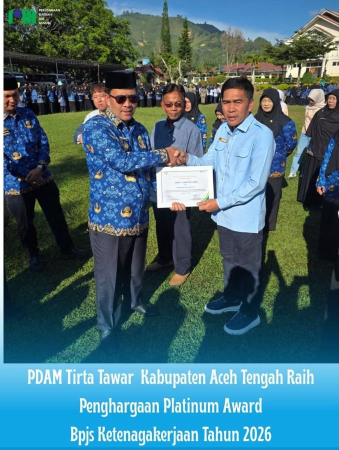 PDAM Tirta Tawar Takengon Raih Penghargaan Platinum Award BPJS Ketenagakerjaan Tahun 2026