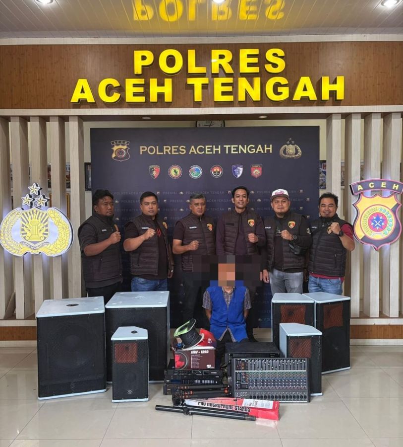 Pelaku Pencurian Sound System di Kampus IAIN Aceh Tengah Dibekuk Satreskrim Bersama Barang Bukti