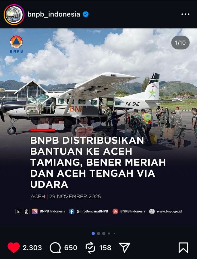 Posko Pusat Data Bener Meriah Pertanyakan Bantuan BNPB Diterima Siapa