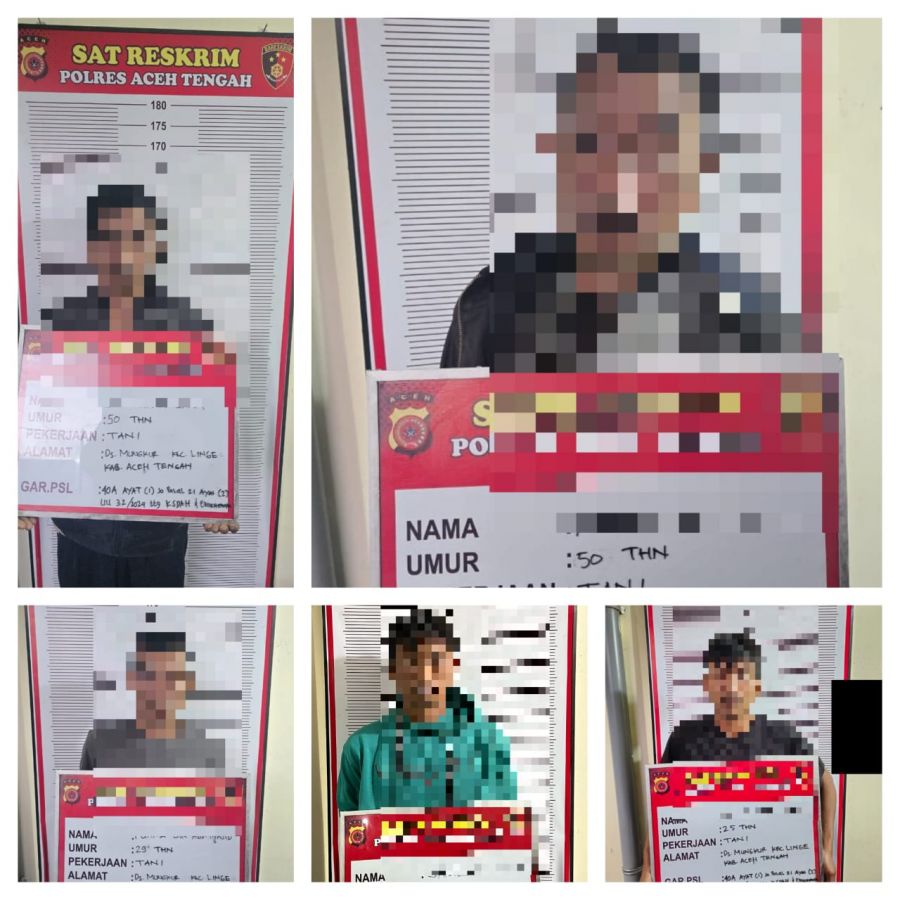 Sat Reskrim Polres Aceh Tengah Gagalkan Perdagangan Kulit Harimau Sumatra Lima Pelaku Di Tangkap