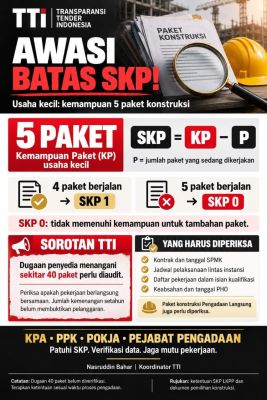 tti-soroti-dugaan-penyedia-kuasai-puluhan-paket-konstruksi-desak-audit-kepatuhan-skp